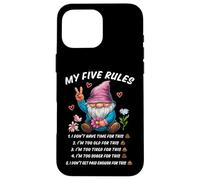 5 rules of a funny gnome Case for iPhone 16 Pro Max