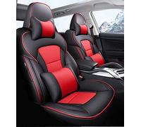 5 Seat For Megane 2 3 Leather Car Covers For Master For Scenic For Captur For Clio For Fluence For Kangoo For Logan For Kadjar Car Seat Seat Cover(Black Red 4pcs,Deluxe)