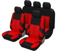 5 Seats Car Seat Covers Set for VW EOS Coupe/Cabriolet/EOS Final Edition TSI 6MT DSG, Auto Full Fabric Breathable Dustproof Resistant Non-Slip Cushion Interior Accessories,Red
