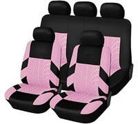 5 Seats Car Seat Covers Set for VW EOS Coupe/Cabriolet/EOS Final Edition TSI 6MT DSG, Auto Full Fabric Breathable Dustproof Resistant Non-Slip Cushion Interior Accessories,Pink