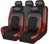 5 Seats Full Set Car Seat Covers for BMW 1er E87 1.Gen 5-Door 2004-2011, PU Leather Waterproof Non-Slip Front and Rear Complete Automotive Protectors,Black-Red