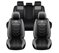 5 Seats Leather Seat Covers for Nissan Juke 1.0 DIG-T/1.5 dCi, Waterproof Non-Slip Breathable Seat Protector, Luxury Car Seat Covers Front and Rear Full Set,Grey-Standard Edition