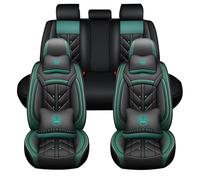 5 Seats Leather Seat Covers for VW Golf MK8 2019+, Waterproof Non-Slip Breathable Seat Protector, Luxury Car Seat Covers Front and Rear Full Set,Green-Deluxe Edition