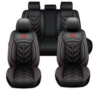 5 Seats Leather Seat Covers for VW Golf MK8 2019+, Waterproof Non-Slip Breathable Seat Protector, Luxury Car Seat Covers Front and Rear Full Set,Black-Standard Edition