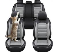 5 Seats Universal PU Leather Car Seat Covers for Focus Mk3 Hatch, Leather Waterproof Breathable All Season Seat Covers,Front Seat Covers with Matching Back Seats Cover for Cars SUV Sedans Pickup(Gray)