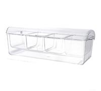 5 Section Salad Storage Container Safe Plastic Portable Fresh Keeping Box with Clear Lid for Home and Outdoor Activities(F)