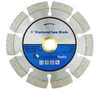 5" Segmented Diamond Saw Blade for Concrete, Brick, Block and Masonry, 10mm Segment Height, 7/8"-5/8" Arbor