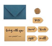 5 Senses Greeting Card Set, Five Senses Kraft Paper Tags Birthday Gift Ideas for Him, Being with You Makes Perfect Sense, I Love You with All of My Senses, Valentines Day Gift for Boyfriend