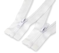 #5 Separating Sewing Zipper for Jacket: YZSFIRM 2Pcs White 27 inch Plastic Zippers - Replacement Coat Open End Zipper Bulk