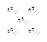 5 set 1 Pair Guitar Non-slip Strap Lock Buttons Marvel Buckle Base Silver