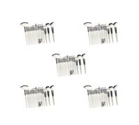 5 set 18 Pcs Cosmetic Brushes Set for Foundation Powder Concealer Silver-Black
