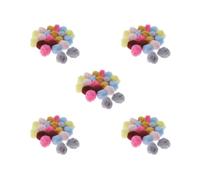 5 Set 20 Pieces Fluffy Faux Fur Pom Pom Ball Keychain for Hat Bag Accessories Mixed