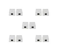 5 set 2x Cat5e Single Port Surface Mount Outlet Box Faceplate Back box Combo Type 1