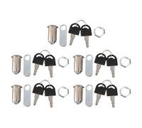 5 Set 30mm Cabinet Cam Lock, Tubular Cam Locks for Drawer Mailbox Tool Box, Zinc Alloy Security Lock with 2 Keys Each, RV Storage Lock Replacement for File Cabinet Locker