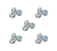 5 set 3Pcs Constellation Dices Astrology Dice for KTV Board Game Role Playing Game white and blue 1.4 cm