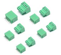 5 Set 4 Pin 2.54 mm Pitch PCB Screw Terminal Block Connector with Straight Pins for 28-16AWG, Pluggable Quick Connector-Phoenix Type Connector