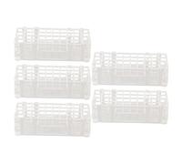 5-Set 40-Hole Plastic Test Tube Rack, Detachable Laboratory Sample Bottle Holder, 20x20mm Hole Size for Test Tubes, Stackable and Space-Saving Design for Lab Use
