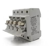 5 Set 4P 10/20A 1000V DC Fuse Holder with Fusible 10x38 gPV, Base for Solar System Protection(2A)