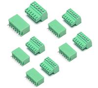 5 Set 6 Pin 2.54 mm Pitch PCB Screw Terminal Block Connector with Straight Pins for 28-16AWG, Pluggable Quick Connector-Phoenix Type Connector