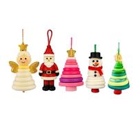5 Set DIY Button Snowman Ornament Kit - DIY Christmas Button Ornament Craft Kit, Make Your Own Snowman/Santa/Angel/Christmas Tree Decorations, Fun XmasTree Hanging Decorations For Family Activity