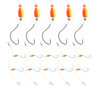 5 Set Fishing Line Floats, Fishing Rigs Live Bait Rigs Snell Floats Fishing Beads Circle Hooks Saltwater Fishing Swivels Duo Lock Snaps (Red+Yellow)