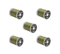 5 set Fly Tying Thread Strong in Standard Bobbins Fly Fishing Material Accessories olive green, 2.5x3cm