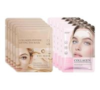 5 Set Glow Haven Eye Mask and Forehead Wrinkle Patches, Collagen Eye Patches for Puffy Eyes & Dark Circles, Collagen Anti Wrinkles Patches for Moisturizing Forehead & Between Eyes, for All Skin Types