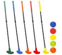 5 Set Golf Putter Colorful Adjustable Mini Right and Left Handed Two Way Putters Bulk with 10 Golf Balls for Women Men Adult Teenager, 5 Colors