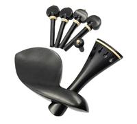 5 Set Hill Type Violin Parts Accessories,Violin Pegs Tailpiece Chin-rest Endpin,Ebony Wood Violin Fittings