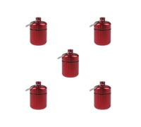 5 Set Mini Pills Box Aluminum Alloy Keychain Bottle Backpacking Personal Tablets Adults Kids Elderly Waterproof Sealed Container Red