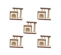 5 set of 1/12 Dollhouse Cat Climbing Frame for Railway Station Model Train Sand Table 6.5cmx3.5cmx5.5cm
