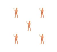 5 set of 1/64 Scale Diorama Figure Photo Props for Architecture Model Micro Landscape paper plane boy, height 1.8cm