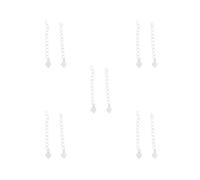 5 Set of 2pcs 925 Sterling Silver Extender Chains Love Heart Connect Chain Silver