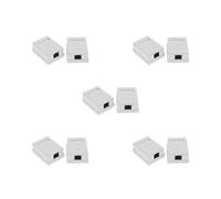 5 set of 2x Cat6 Single Port Surface Mount Outlet Box Face Plate & Backbox combo