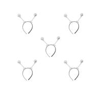 5 set of Alien Headband Lovely Martian Antenna Headband for Cosplay Stage Performance Silver