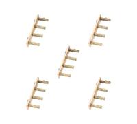 5 set of Bird Wooden Ladder Bridge Parrot Climbing Ladder for Finch Parrots Parakeets 4 sections, brown