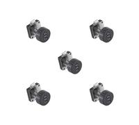 5 Set of Cabinet Code Lock Keyless Combination cam Lock for Cupboard Mailbox Wardrobe Black Round 39x39mm