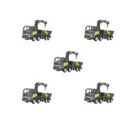 5 set of Construction Engineering Truck Toy Diecast Construction Vehicle Toy for Boys Crane Dumper, Black, Green