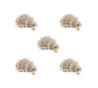5 set of Cute Sparkle Rhinestone Hedgehog Porcupine Shape Animal Brooch Pin Golden