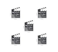 5 set of Director Film Clapboard Action Scene Clapper Board Wooden Movie Film Clap Slate, S, Black