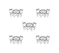 5 set of Dollhouse Miniature Table & Chairs Set Metal 1:12 Scale Coffee/Tea Furniture Black