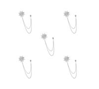5 set of Elegant Rhinestone Brooch Pin Anise Star Charm Retro for Bitrthday Silvery