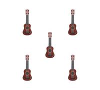 5 set of Guitar Toys Educational Toys 4 Strings Kids Play Guitar Music Guitar Brown