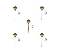 5 set of Large Rainbow Kite for Kids and Adults Easy to Fly with Handle Hook & Line A