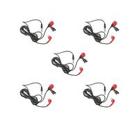 5 set of Lavalier Lapel Clip-on Microphone for Smartphones PC Audio Recording Red