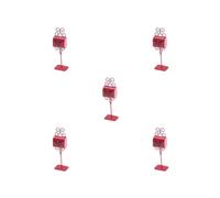 5 set of Miniature Dollhouse Mailbox European Iron Art Dollhouse Courtyard Accessory Red 3.5 x2.5 x12.5 cm