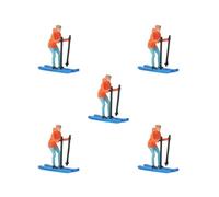 5 set of Miniature Model Skiing Figures Mini People Model for DIY Scene Layout Decor Orange 1:64
