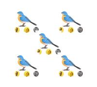 5 set of Parakeet Parrot Cage Toy Electric Singing and Chirping Bird Toy for Children Bluebird, 13.5x9cm