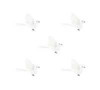 5 set of Simulate Feather Pigeon Peace Dove Artificial Animal Figurine Garden Decor B
