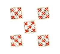 5 set of Tic TAC Toe Board Game Family Children Puzzle Brain Teaser for Children red and white 9.8x9.8x0.5 cm